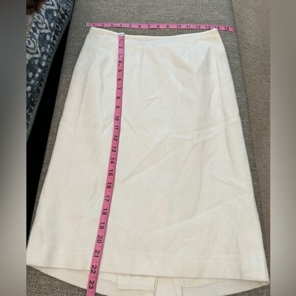 Kasper White suit vintage button top & skirt lined pearl buttons Small Retro Y2K - Picture 9 of 16